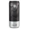 Full matte can with dark and light gray mountain pattern with a white sunburst above the mountains